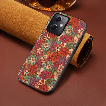 For Xiaomi Redmi Note 12 5G (China) / (India) / (Global) / Poco X5 5G Case Flower Pattern Printing PU+TPU+PC Slim Phone Cover