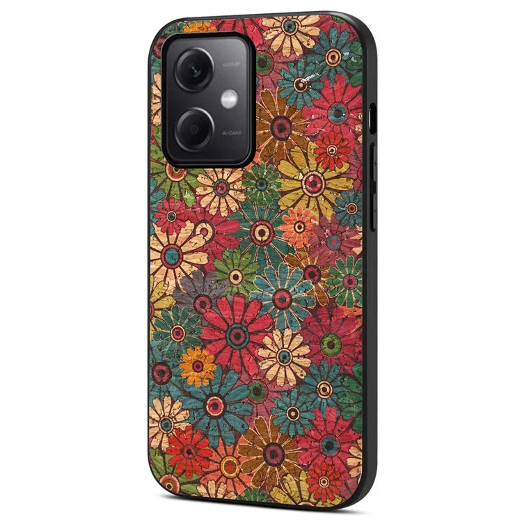 For Xiaomi Redmi Note 12 5G (China) / (India) / (Global) / Poco X5 5G Case Flower Pattern Printing PU+TPU+PC Slim Phone Cover