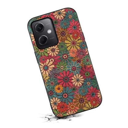 For Xiaomi Redmi Note 12 5G (China) / (India) / (Global) / Poco X5 5G Case Flower Pattern Printing PU+TPU+PC Slim Phone Cover