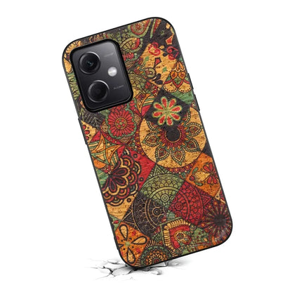 For Xiaomi Redmi Note 12 5G (China) / (India) / (Global) / Poco X5 5G Case Flower Pattern Printing PU+TPU+PC Slim Phone Cover