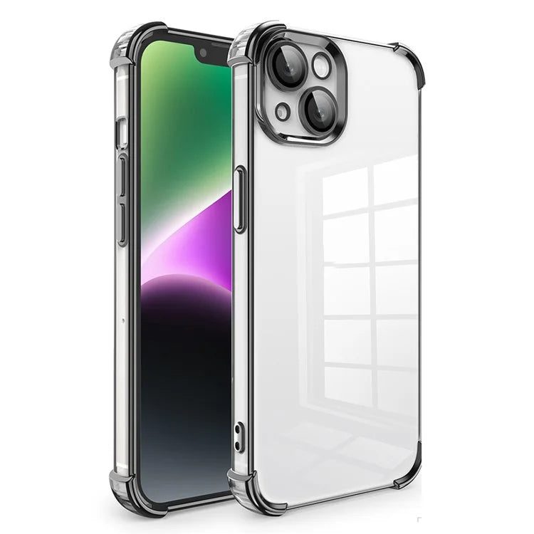 For iPhone 14 Case Corners Protection TPU Phone Cover with PVC Lens Film