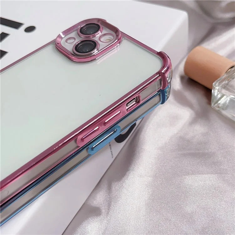 For iPhone 14 Case Corners Protection TPU Phone Cover with PVC Lens Film