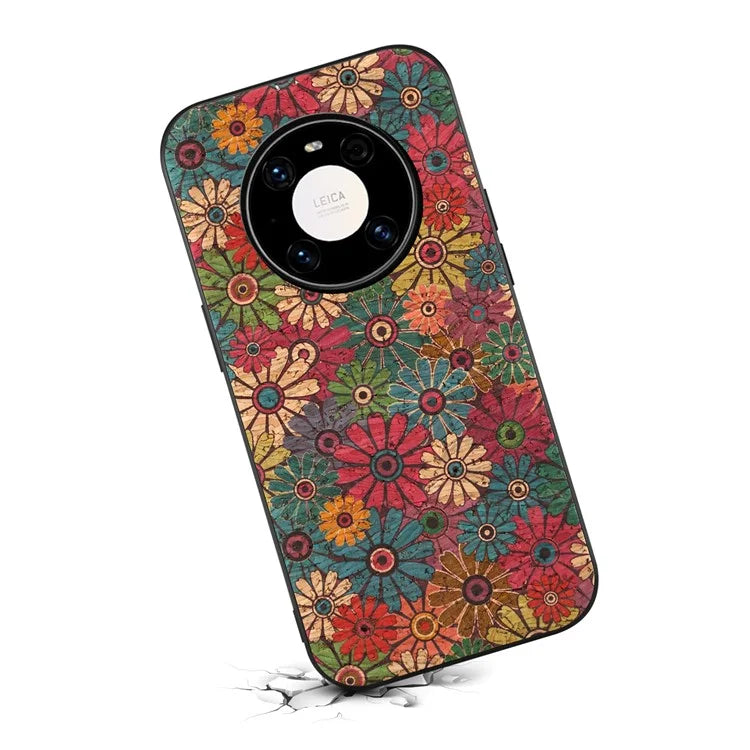 For Huawei Mate 40 Pro 5G Case Shockproof Phone Cover with Flower Pattern