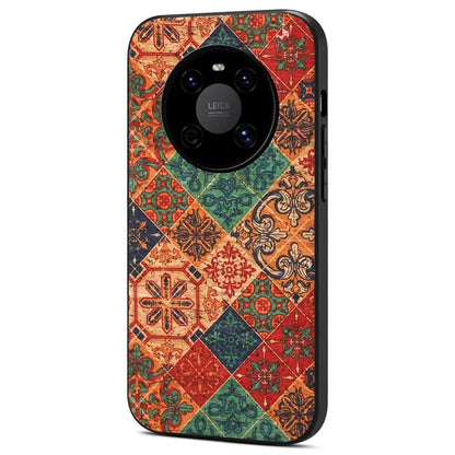 For Huawei Mate 40 Hybrid Case Flower Pattern Printed PU Covered TPU+PC Phone Shell