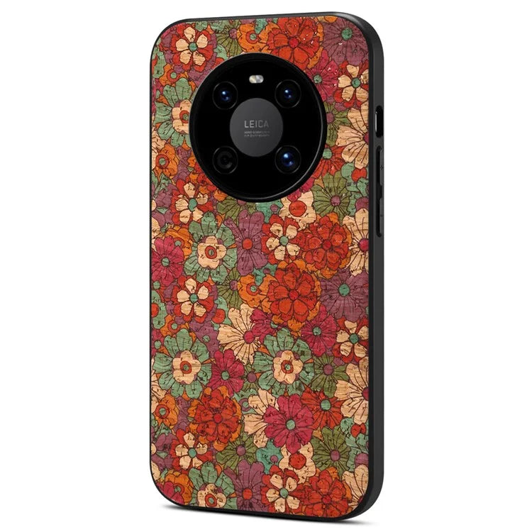 For Huawei Mate 40 Hybrid Case Flower Pattern Printed PU Covered TPU+PC Phone Shell