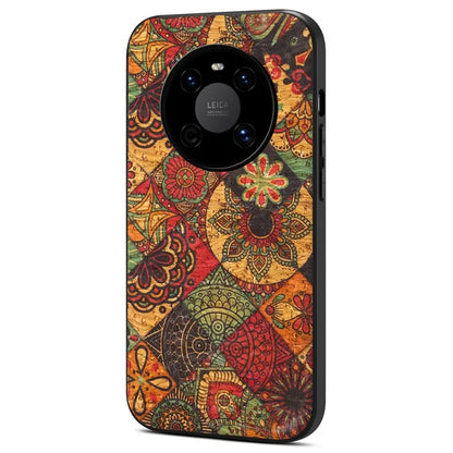 For Huawei Mate 40 Hybrid Case Flower Pattern Printed PU Covered TPU+PC Phone Shell
