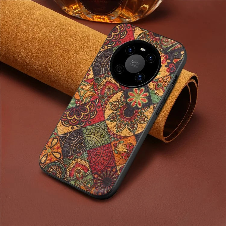 For Huawei Mate 40 Hybrid Case Flower Pattern Printed PU Covered TPU+PC Phone Shell