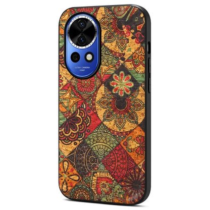 For Huawei nova 12 5G Protective Case Flower Pattern Printing PU+TPU+PC Phone Cover