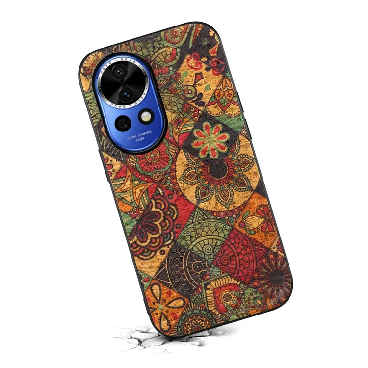 For Huawei nova 12 5G Protective Case Flower Pattern Printing PU+TPU+PC Phone Cover