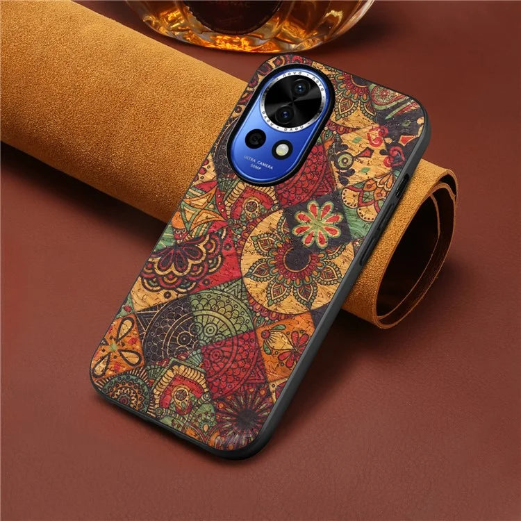 For Huawei nova 12 5G Protective Case Flower Pattern Printing PU+TPU+PC Phone Cover