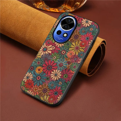 For Huawei nova 12 5G Protective Case Flower Pattern Printing PU+TPU+PC Phone Cover