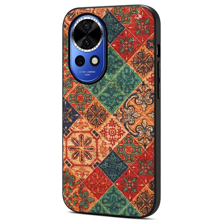 For Huawei nova 12 5G Protective Case Flower Pattern Printing PU+TPU+PC Phone Cover