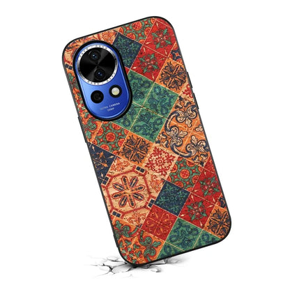 For Huawei nova 12 5G Protective Case Flower Pattern Printing PU+TPU+PC Phone Cover