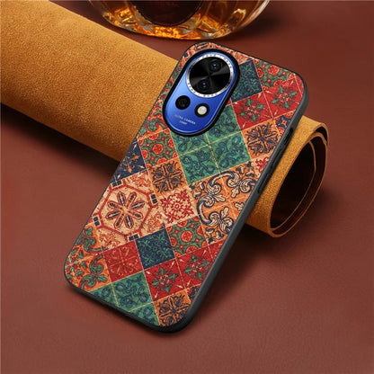 For Huawei nova 12 5G Protective Case Flower Pattern Printing PU+TPU+PC Phone Cover