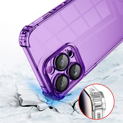 For iPhone 12 Pro Case Corner Protection TPU Phone Cover with Camera Lens Protector