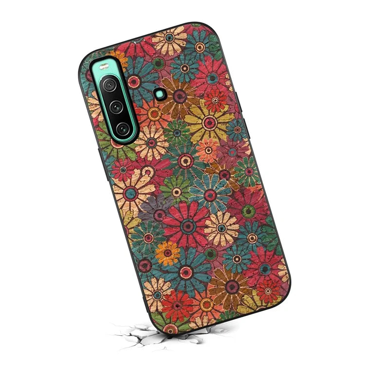 For Sony Xperia 10 IV 5G Case Flower Pattern Printing PU+TPU+PC Protective Phone Cover