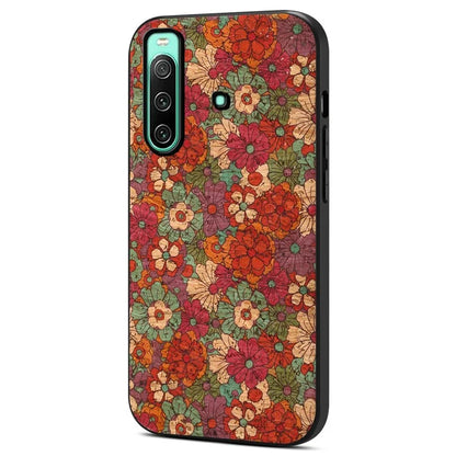 For Sony Xperia 10 IV 5G Case Flower Pattern Printing PU+TPU+PC Protective Phone Cover