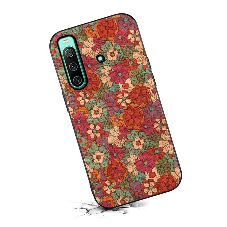 For Sony Xperia 10 IV 5G Case Flower Pattern Printing PU+TPU+PC Protective Phone Cover