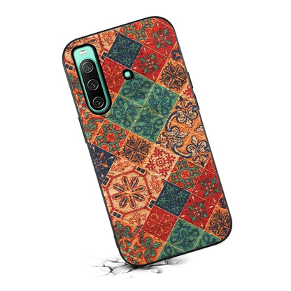 For Sony Xperia 10 IV 5G Case Flower Pattern Printing PU+TPU+PC Protective Phone Cover