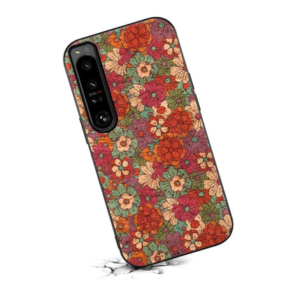 For Sony Xperia 1 IV 5G Shockproof Case Seasonal Flower Pattern Back Phone Cover