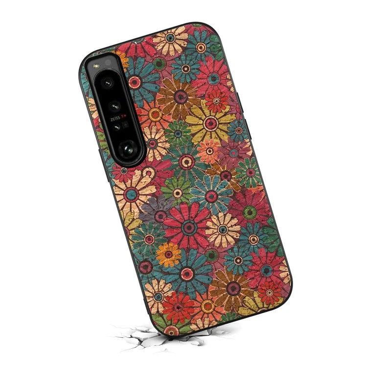 For Sony Xperia 1 IV 5G Shockproof Case Seasonal Flower Pattern Back Phone Cover