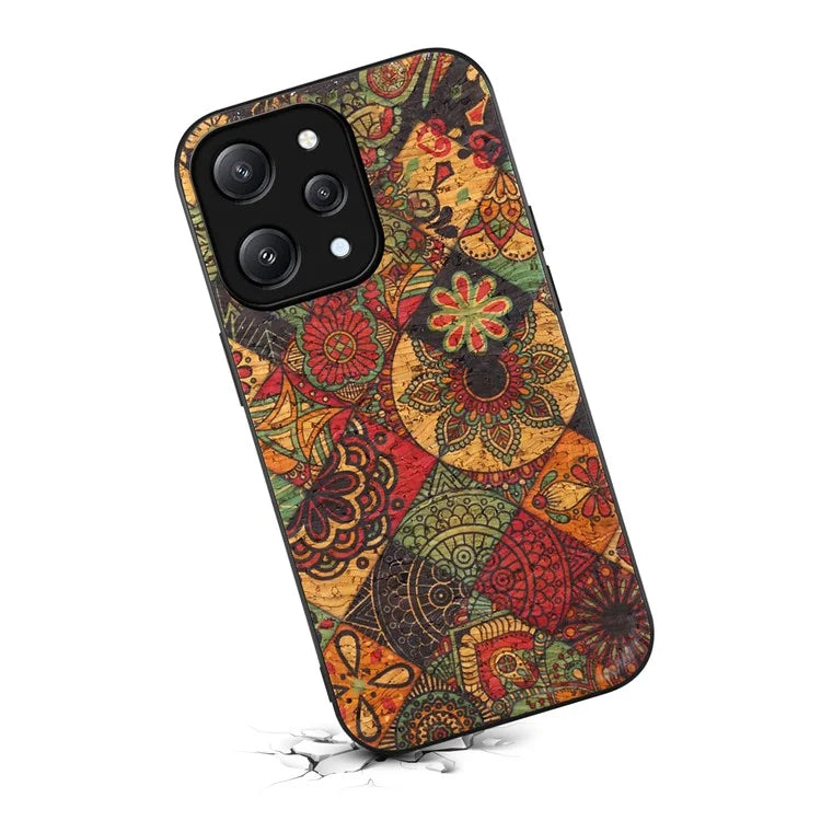 For Xiaomi Redmi Note 12R 5G / Redmi 12 5G (Global) Case Flower Pattern Printed PU+TPU+PC Slim Phone Cover