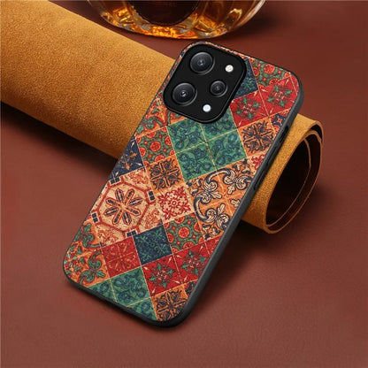 For Xiaomi Redmi Note 12R 5G / Redmi 12 5G (Global) Case Flower Pattern Printed PU+TPU+PC Slim Phone Cover