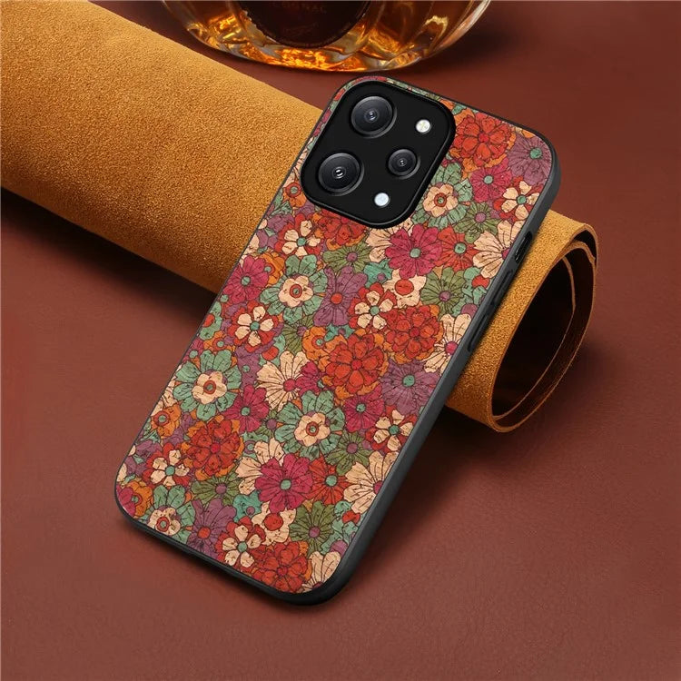 For Xiaomi Redmi Note 12R 5G / Redmi 12 5G (Global) Case Flower Pattern Printed PU+TPU+PC Slim Phone Cover