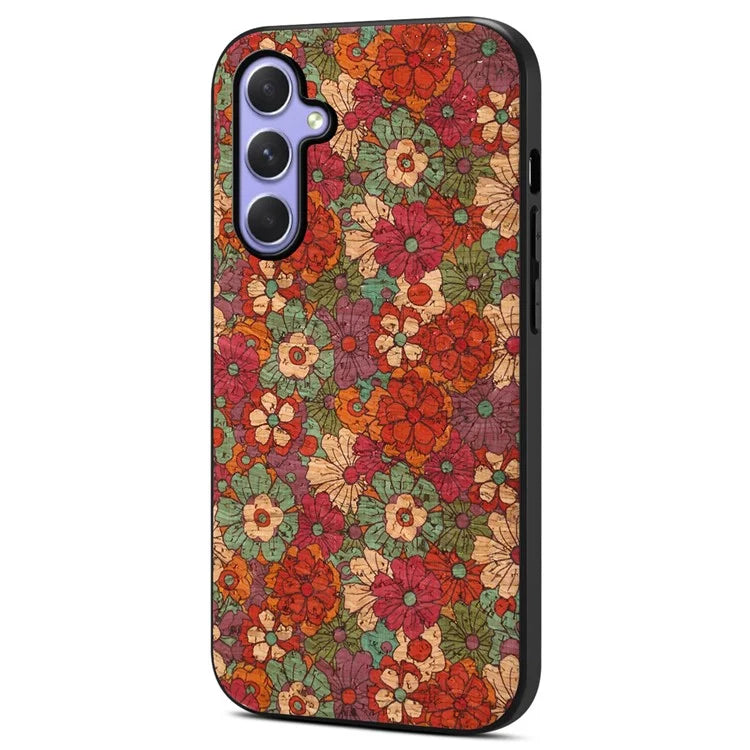 For Samsung Galaxy A54 5G Case Flower Pattern Printed TPU+PC+Leather Phone Protector