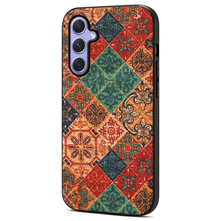 For Samsung Galaxy A54 5G Case Flower Pattern Printed TPU+PC+Leather Phone Protector