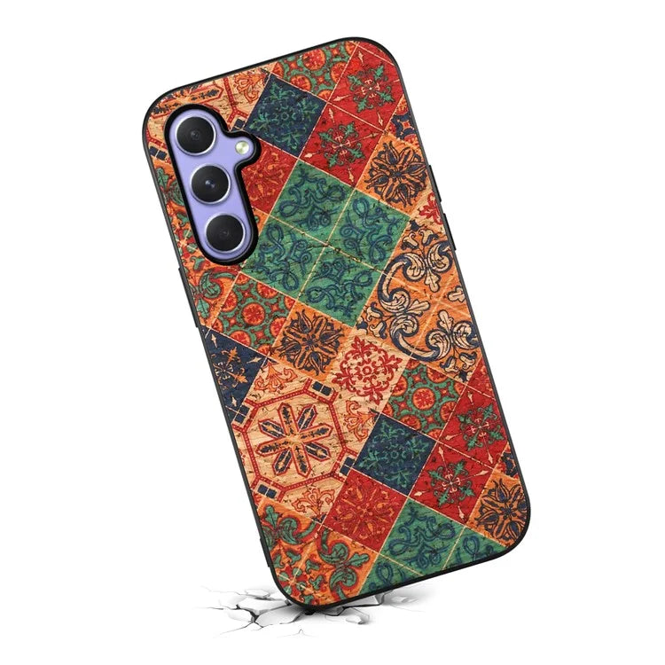 For Samsung Galaxy A54 5G Case Flower Pattern Printed TPU+PC+Leather Phone Protector
