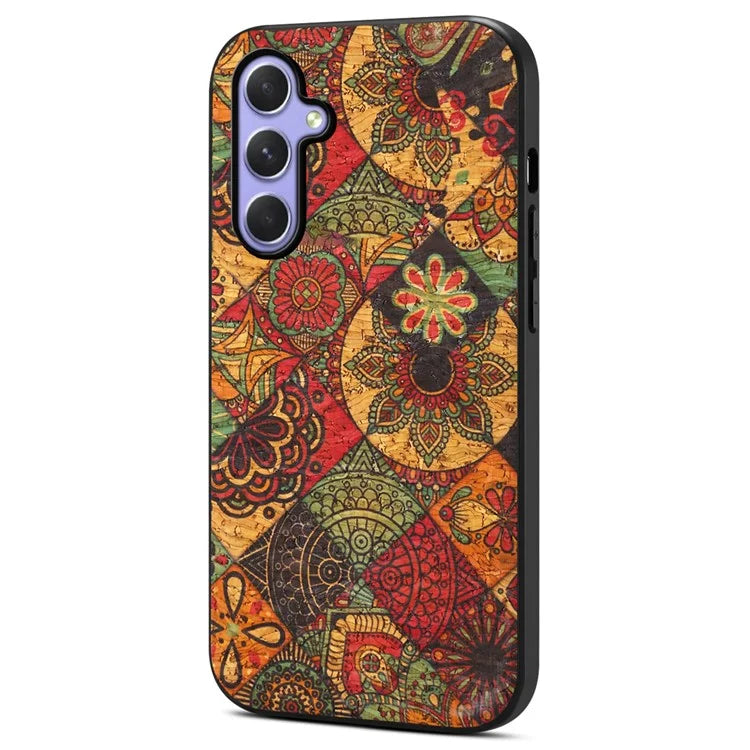 For Samsung Galaxy A54 5G Case Flower Pattern Printed TPU+PC+Leather Phone Protector
