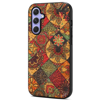 For Samsung Galaxy A54 5G Case Flower Pattern Printed TPU+PC+Leather Phone Protector