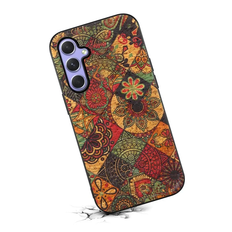 For Samsung Galaxy A54 5G Case Flower Pattern Printed TPU+PC+Leather Phone Protector