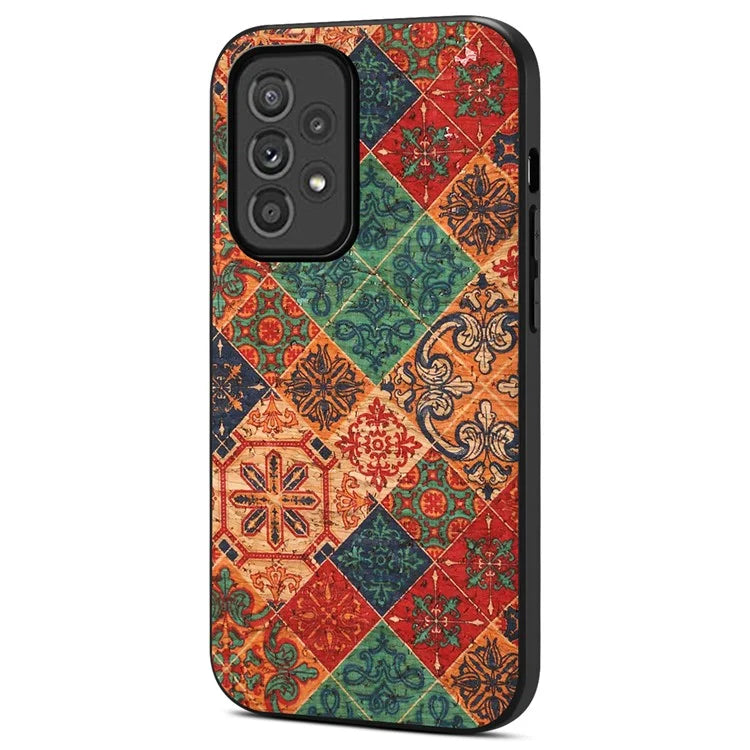 For Samsung Galaxy A33 5G Leather Coating Case Flower Pattern Anti-drop Smart Phone Cover
