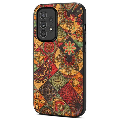For Samsung Galaxy A33 5G Leather Coating Case Flower Pattern Anti-drop Smart Phone Cover