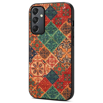 For Samsung Galaxy A24 4G (162.1 x 77.6 x 8.3mm) Phone Cover Flower Pattern Printed TPU+PC+Leather Back Case