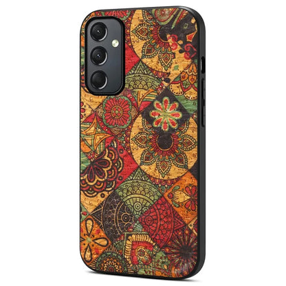 For Samsung Galaxy A24 4G (162.1 x 77.6 x 8.3mm) Phone Cover Flower Pattern Printed TPU+PC+Leather Back Case