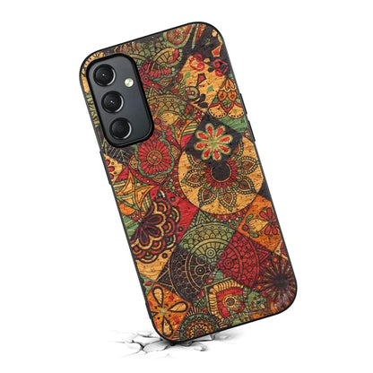 For Samsung Galaxy A24 4G (162.1 x 77.6 x 8.3mm) Phone Cover Flower Pattern Printed TPU+PC+Leather Back Case