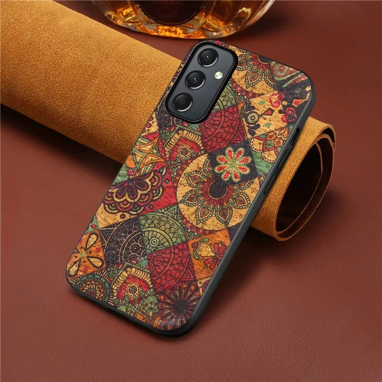 For Samsung Galaxy A24 4G (162.1 x 77.6 x 8.3mm) Phone Cover Flower Pattern Printed TPU+PC+Leather Back Case