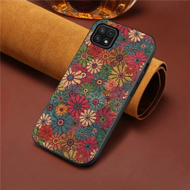 For Samsung Galaxy A22 5G (EU Version) Case Four Seasons Flowers Shock-Absorbent Phone Shell