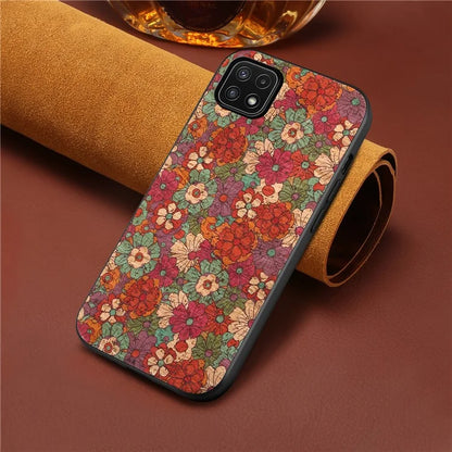 For Samsung Galaxy A22 5G (EU Version) Case Four Seasons Flowers Shock-Absorbent Phone Shell
