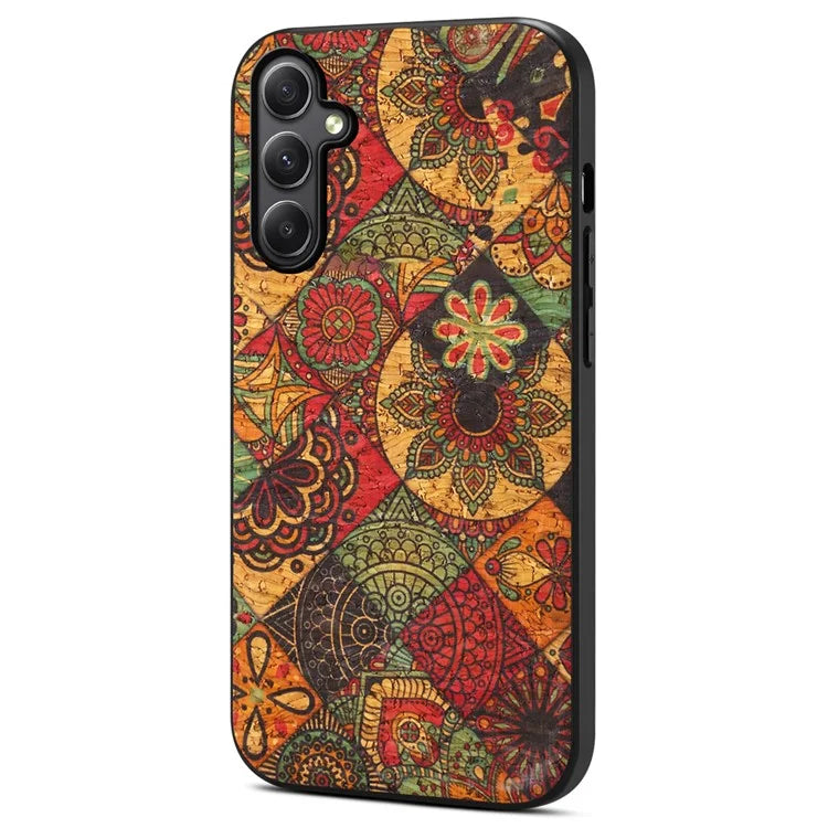 For Samsung Galaxy A34 5G Case PU Leather+TPU+PC Cover Printed with Seasonal Flower Patterns