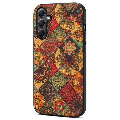 For Samsung Galaxy A34 5G Case PU Leather+TPU+PC Cover Printed with Seasonal Flower Patterns