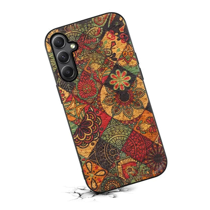 For Samsung Galaxy A34 5G Case PU Leather+TPU+PC Cover Printed with Seasonal Flower Patterns