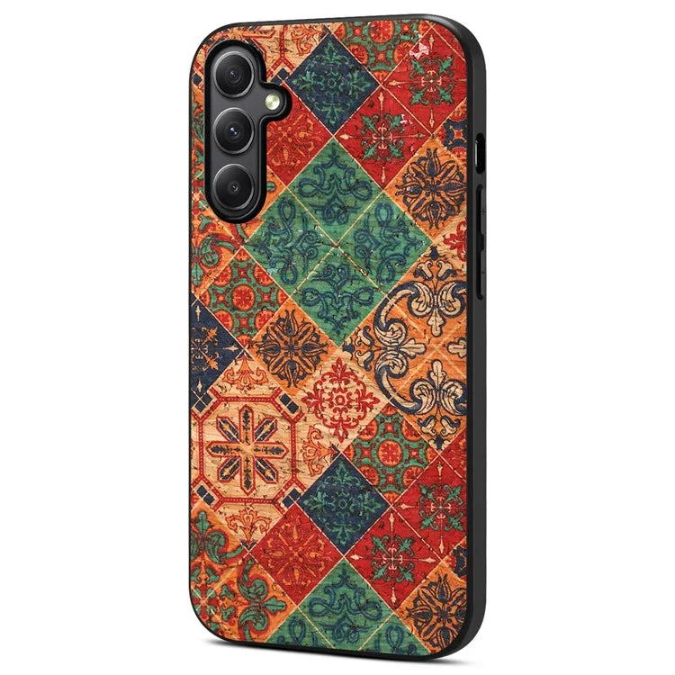 For Samsung Galaxy A34 5G Case PU Leather+TPU+PC Cover Printed with Seasonal Flower Patterns