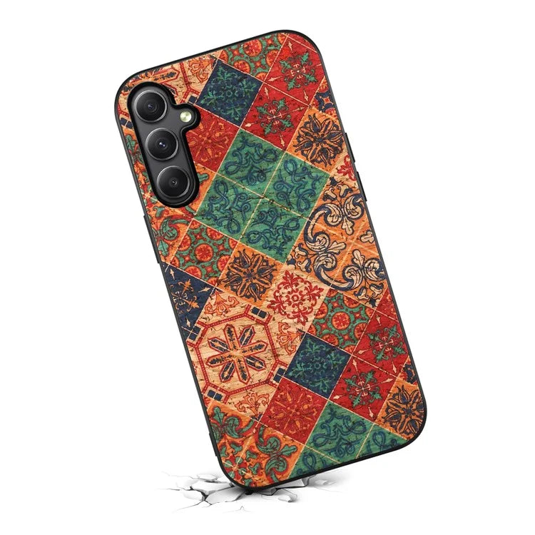 For Samsung Galaxy A34 5G Case PU Leather+TPU+PC Cover Printed with Seasonal Flower Patterns