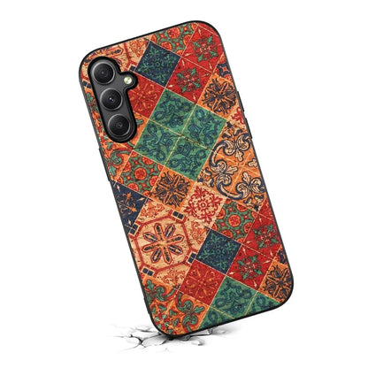 For Samsung Galaxy A34 5G Case PU Leather+TPU+PC Cover Printed with Seasonal Flower Patterns