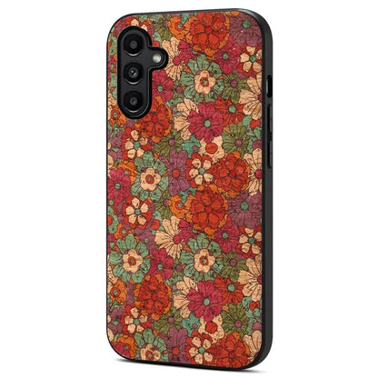 For Samsung Galaxy A14 5G Phone Cover Leather+TPU+PC Seasonal Flowers Patterns Back Case