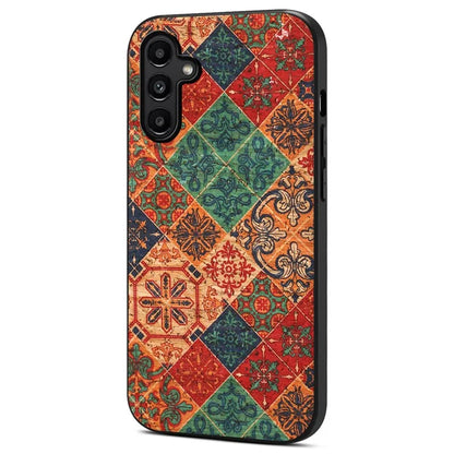 For Samsung Galaxy A14 5G Phone Cover Leather+TPU+PC Seasonal Flowers Patterns Back Case